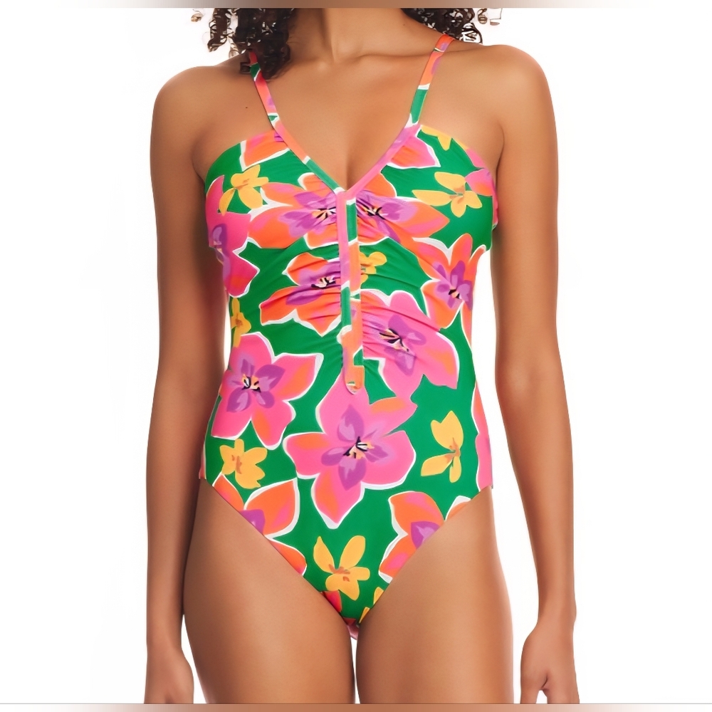 Sanctuary Women's Shirred-Front One- Piece Swimsuit - Multi, XS